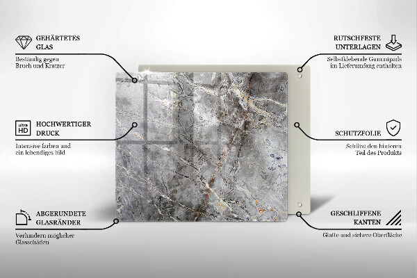 Placă sticla protectie aragaz Textura de piatră