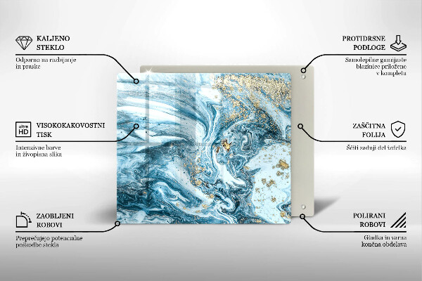Placă sticla protectie aragaz Structură cu aur