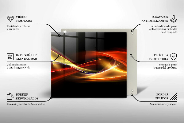 Placă protecție plita Fum și lumină abstracte