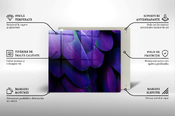 Placă sticla protectie aragaz Neon pene