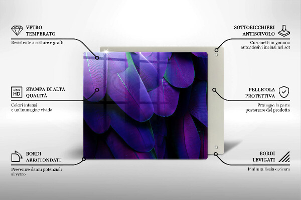 Placă sticla protectie aragaz Neon pene