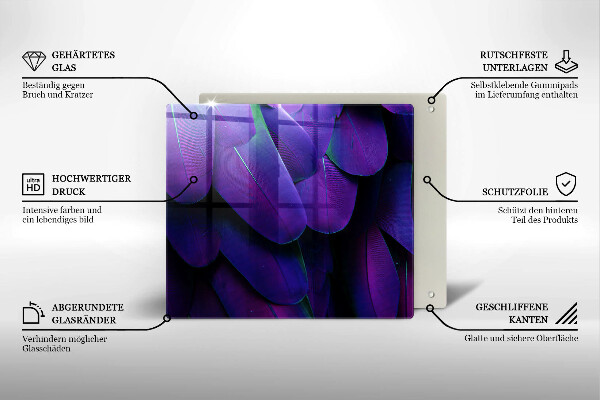 Placă sticla protectie aragaz Neon pene