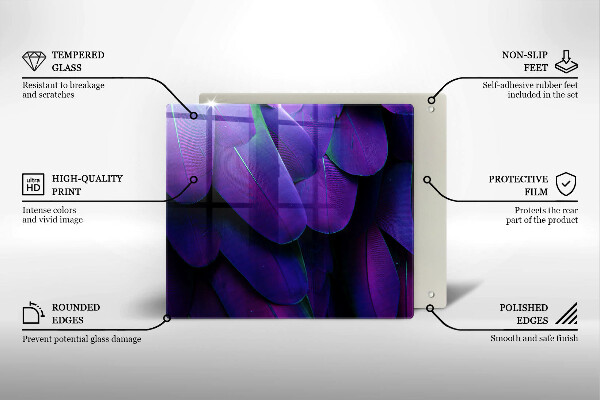 Placă sticla protectie aragaz Neon pene