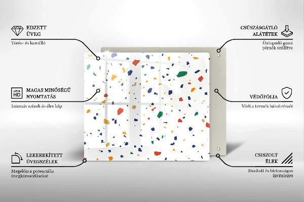 Placă sticla protectie aragaz Gresie colorata