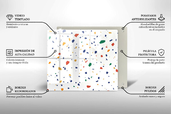 Placă sticla protectie aragaz Gresie colorata