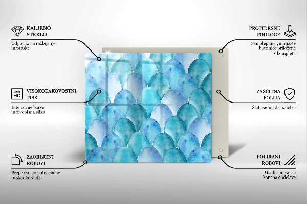 Placă sticla protectie aragaz Solzi de acuarelă