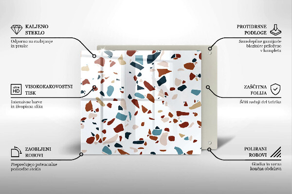 Placă sticla protectie aragaz Piatra decorativa