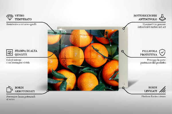 Placă sticla protectie aragaz Portocala