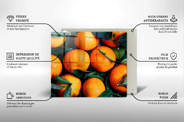 Placă sticla protectie aragaz Portocala