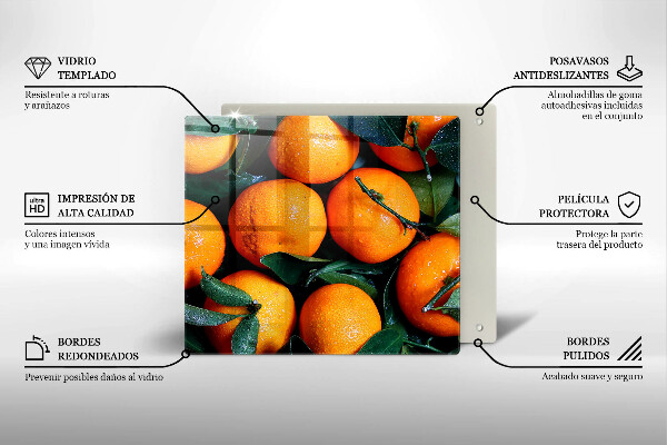 Placă sticla protectie aragaz Portocala