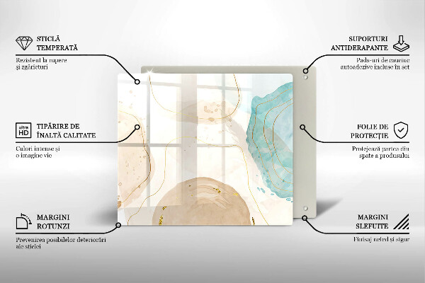 Placă sticla protectie aragaz Forme boho luminoase