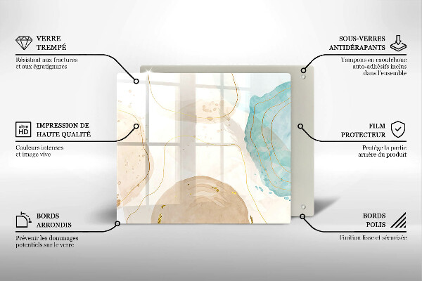 Placă sticla protectie aragaz Forme boho luminoase