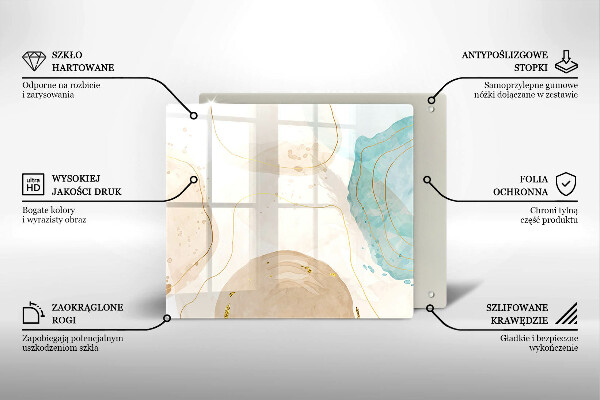 Placă sticla protectie aragaz Forme boho luminoase