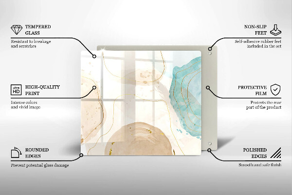 Placă sticla protectie aragaz Forme boho luminoase