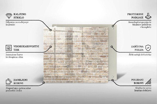 Placă sticla protectie aragaz Zid strălucitor de cărămidă