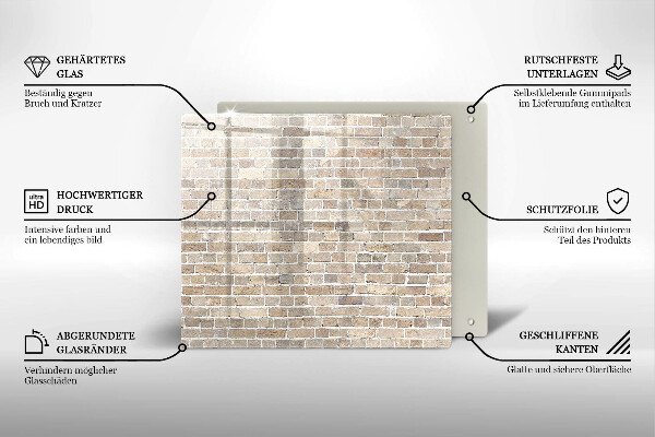 Placă sticla protectie aragaz Zid strălucitor de cărămidă