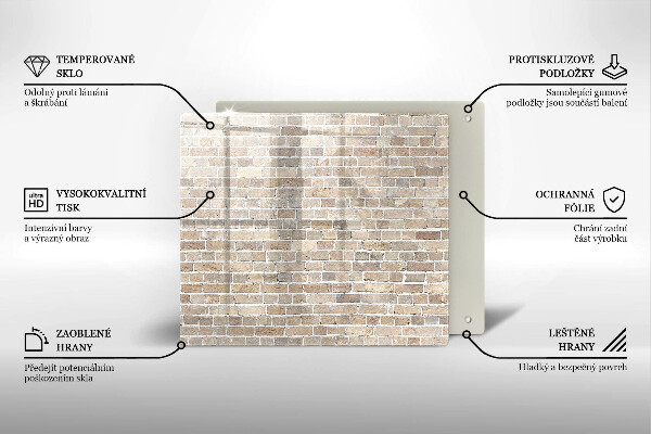 Placă sticla protectie aragaz Zid strălucitor de cărămidă