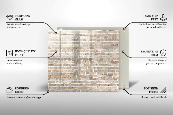 Placă sticla protectie aragaz Zid strălucitor de cărămidă