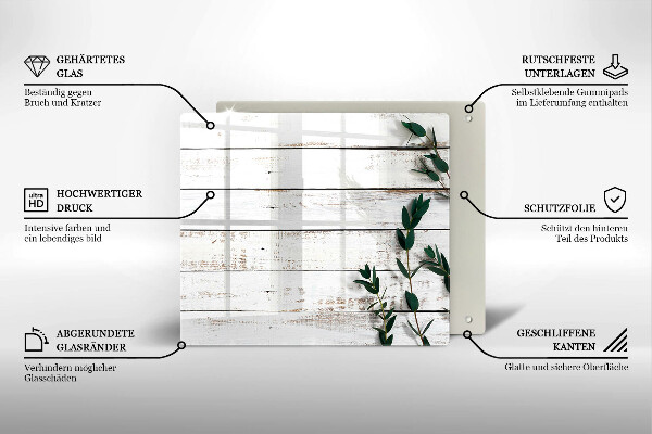 Placă sticla protectie aragaz Scânduri și frunze vechi