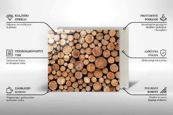 Placă sticla protectie aragaz Trunchiuri de copaci