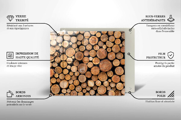 Placă sticla protectie aragaz Trunchiuri de copaci