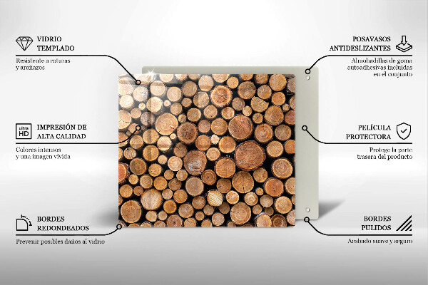 Placă sticla protectie aragaz Trunchiuri de copaci