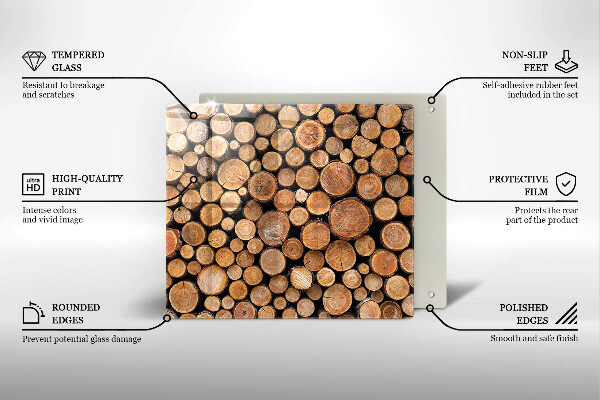Placă sticla protectie aragaz Trunchiuri de copaci
