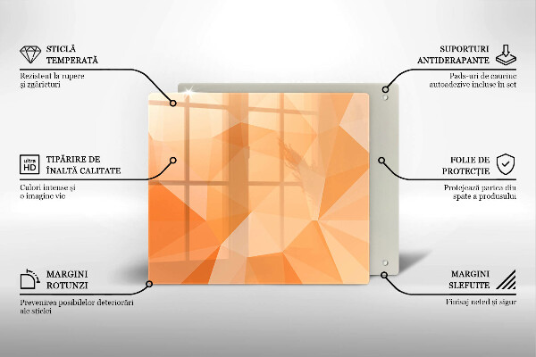 Placă sticla protectie aragaz Fundal geometric