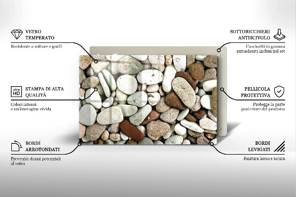 Placă sticla protectie aragaz Fundal cu pietre mici