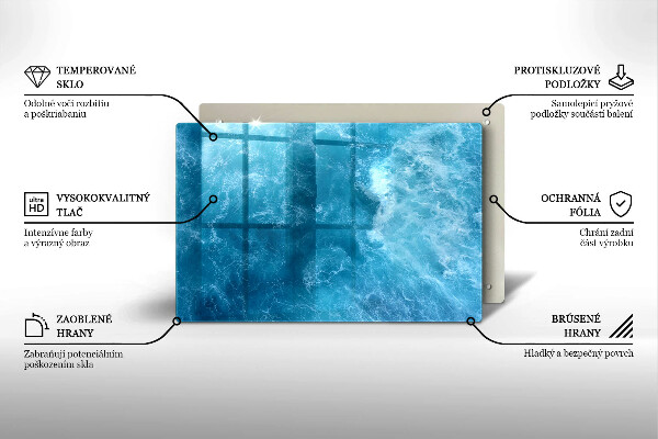 Placă din sticla protectie perete Apa albastra