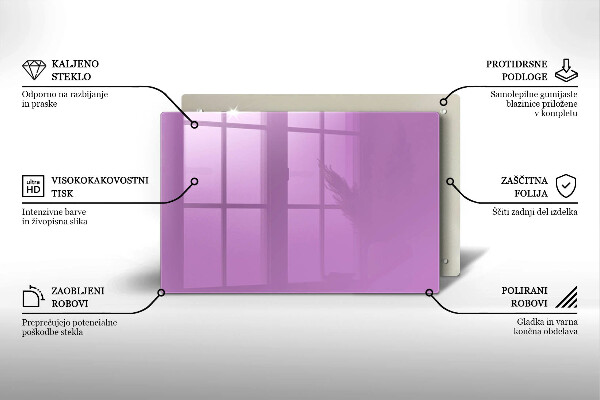 Placă sticla protectie aragaz Culoare violet