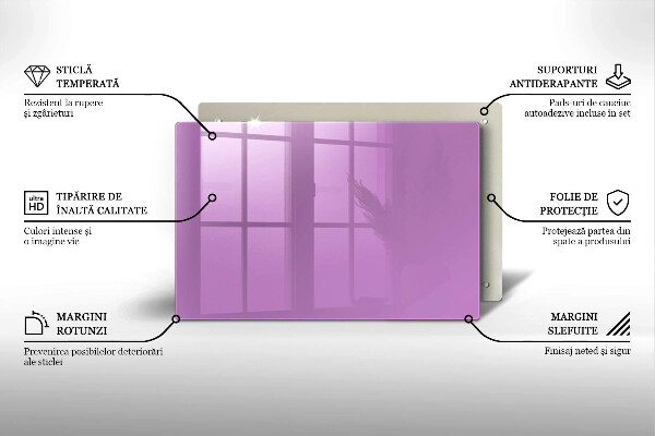 Placă sticla protectie aragaz Culoare violet