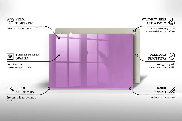 Placă sticla protectie aragaz Culoare violet