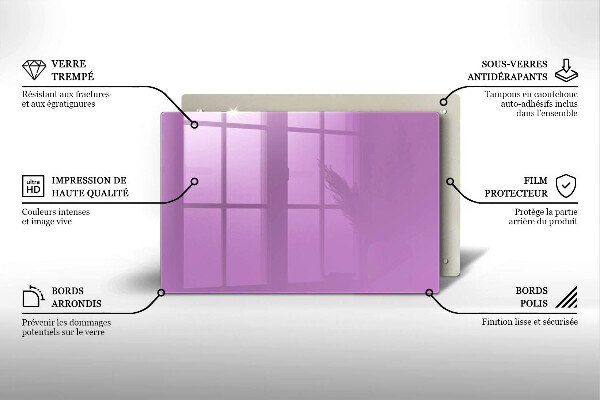 Placă sticla protectie aragaz Culoare violet