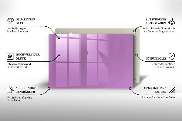 Placă sticla protectie aragaz Culoare violet