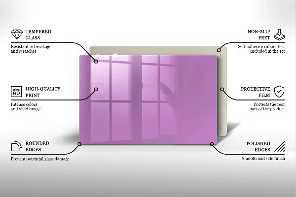 Placă sticla protectie aragaz Culoare violet