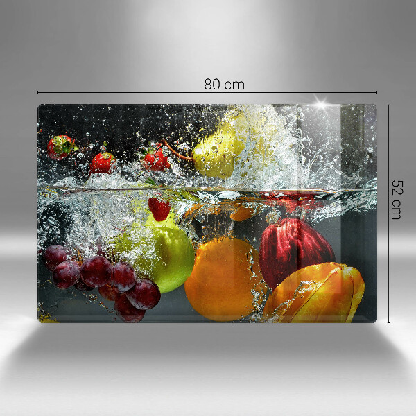 Placă sticla protectie aragaz Fructe suculente în apă