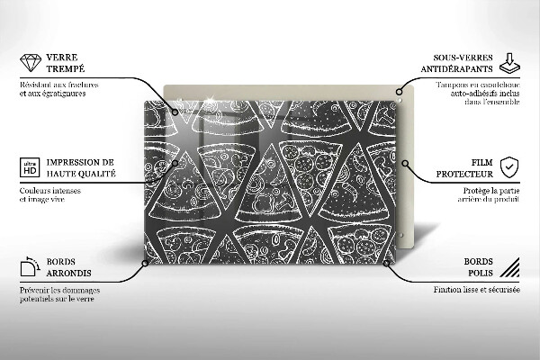 Placă din sticla protectie perete Ilustrație de pizza