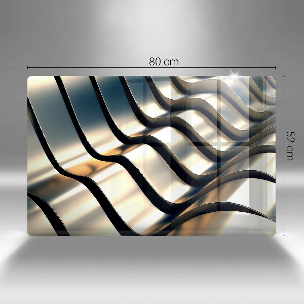 Placă sticla protectie aragaz Forme metalice 3D