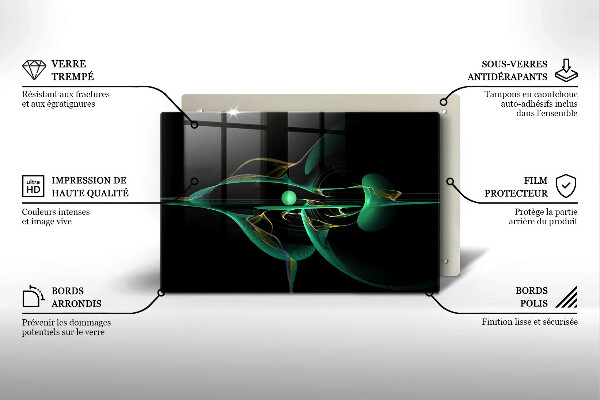 Placă sticla protectie aragaz Abstracția modernă