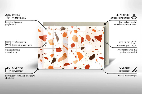 Placă din sticla protectie plita Gresie decorativa