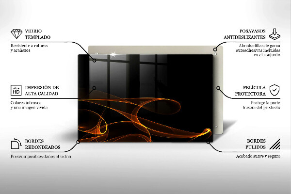 Placă din sticla protectie perete Linii abstracte