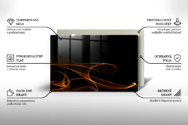 Placă din sticla protectie perete Linii abstracte