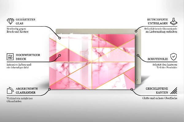 Placă sticla protectie aragaz Marmură geometrică