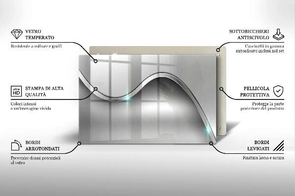 Placă din sticla protectie perete Abstracția metalului