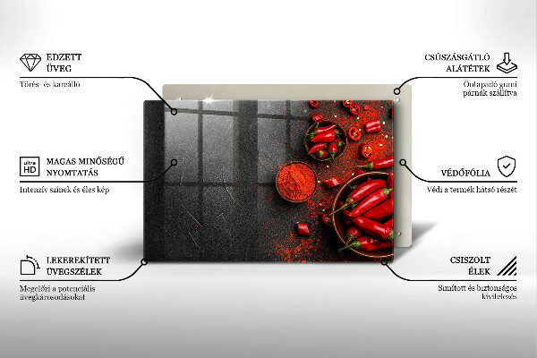 Placă din sticla protectie perete Ardei iute roșu