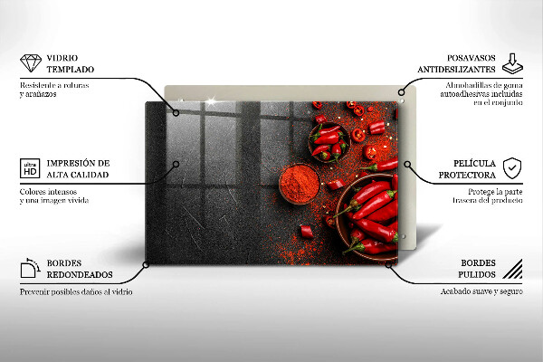 Placă din sticla protectie perete Ardei iute roșu