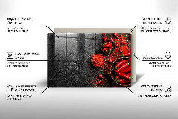 Placă din sticla protectie perete Ardei iute roșu