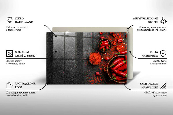 Placă din sticla protectie perete Ardei iute roșu
