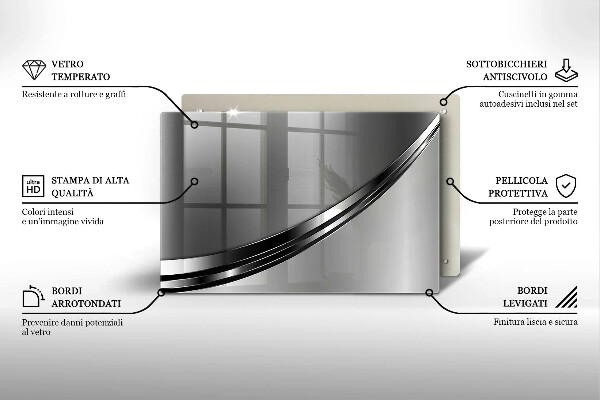 Placă sticla protectie aragaz Abstracția metalului